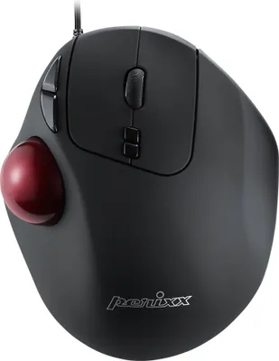 Obrázek produktu pro Perixx PERIMICE-517 Perixx PERIMICE-517, ergonomická myš s trackballem, kabel USB, černá barva