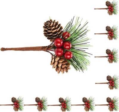 Image de Mini-arbre de Noël Accessoires Pommes de pin Branches de pin Décorations de Noël Petits arrangements floraux