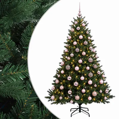 Image de Arbre de Noël artificiel vidaXL avec boules de Noël, 240 cm, 300 LED