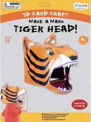 Produktbild von Fiesta Crafts Tiger Bastelset 3D Maske Karton kreatives Spielzeug