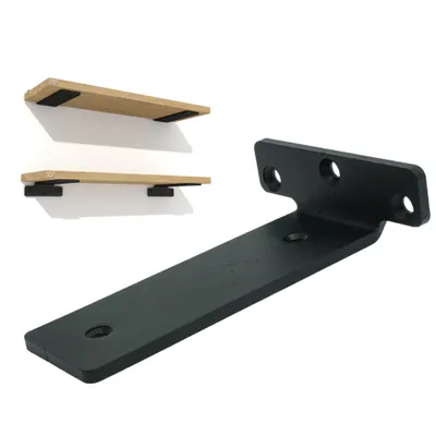 Produktbild von Moderne T-Halterung 200 mm in Schwarz, 2 Stück
