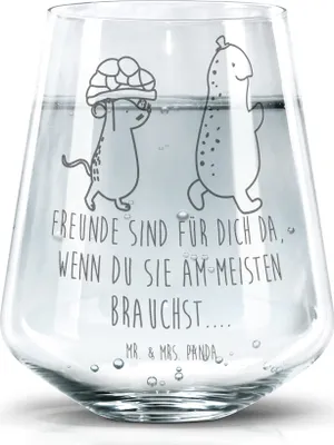 Produktbild von Mr. & Mrs. Panda Glas Schildkröte Maus - Transparent - Geschenk, Freunde, Trinkgefäß, Becherglas, Tumbler, Wasserglas, Beste Freundin, Trinkglas, Hilfe