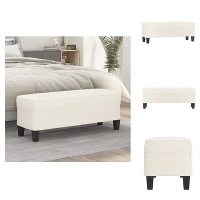 Obrázek produktu pro vidaXL Lavice krémová 100x35x41 cm Imitace kůže - Lavice