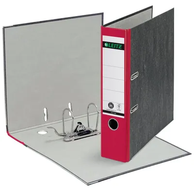 Produktbild von Leitz Plastic Lever Arch File A4 80mm 180°, Rot