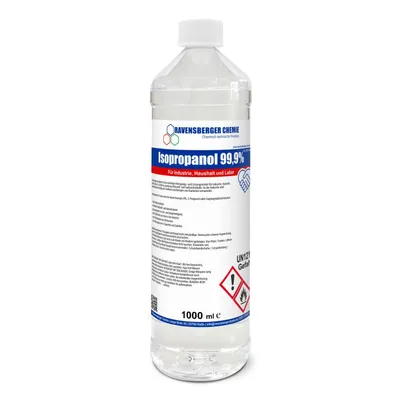 Produktbild von Ravensberger Chemie Isopropanol 99,9 % 1 L – hochreiner Alkohol zum Reinigen & Entfetten, rückstandsfrei, für Technik, Werkstatt & Industrie