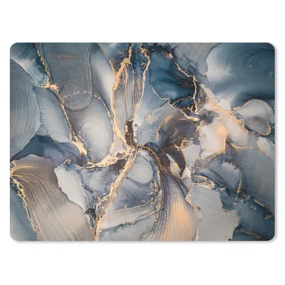 Produktbild von MuchoWow® Mauspad Mousepad Marmor - Grau - Blau - Luxus - Gold 40x30 cm - Mousepads - Maus Mat - Pad - Mausunterlage - Anti Rutsch