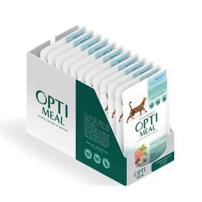 Produktbild von Optimeal Katzen-Nassfutter Forelle in Sahnesoße, 12x85 g