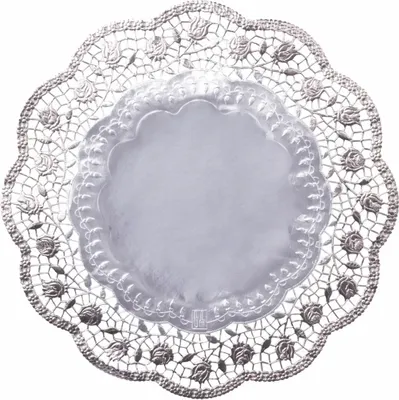 Produktbild von DEMMLER Spitzenpapier Rose silber36cm 4St rund