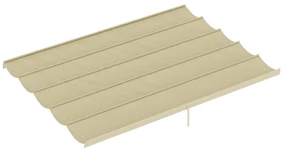 Image de Toile de rechange pour pergola de 4 x 3 m, rétractable, avec trous d'évacuation de l'eau de pluie, résistante aux intempéries, en polyester, beige,