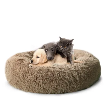 Produktbild von Tierbett Tierbetten, Katzenbett waschbar Flauschiges Hundebett 50/60/70/100 cm für Katzen und kleine Hunde, plüsch Katzenkissen rund