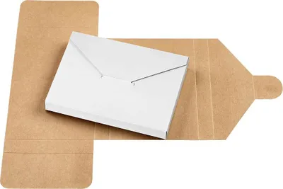Produktbild von Faltschachtel "Mailer C6",16,2 x 11,4 x 2,0 cm, Braun & Weiß, Karton - 10er Pack