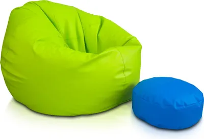 Obrázok produktu pre Ecopuf Sakwa, sedací vankúš kreslo Bean Bag, sedací vak z umelej kože, Jablkovozelená E16, M