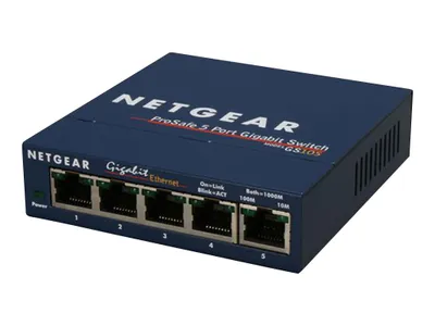 Immagine prodotto di NETGEAR GS105 Unmanaged Gigabit Ethernet (10/100/1000) Blue
