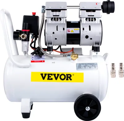 Produktbild von VEVOR Silent Flüsterkompressor 30L Druckluftkompressor 1,1PS/850W Leise Ölfrei Kompressor 115PSI CFM5,9 Flüster-Lautstärke ≤ 58dB Luftkompressor 1440U/min Weiß Ideal für Werkstatt Reifen Fahrrad