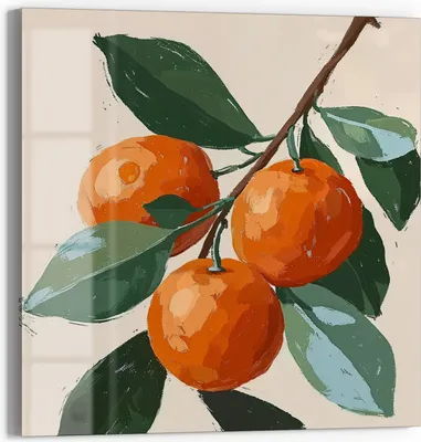 Produktbild von DEQORI Magnettafel Glas 30x30 cm 'Orangenfrische' beschreibbar Whiteboard Pinnwand Küche