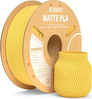 Obrázek produktu pro ELEGOO PLA MATTE -1.75mm-1KG-Cardboard Spool-Sunshine Yellow
