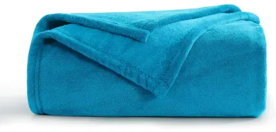 Productafbeelding van Pluizige deken, 130x150 cm, turquoise, fleece, zacht, warm