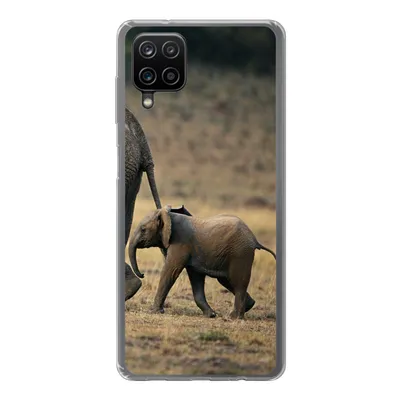 Produktbild von MuchoWow® Handyhülle Schutzhülle Hülle für Samsung Galaxy A12 Elefant - Tiere - Savanne - Natur Silikon Softcase Handy Hülle - Bild