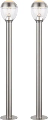 Produktbild von 2er Set LED Stehleuchte, Außen, Edelstahl, klar, H 99 cm