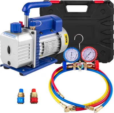Produktbild von 4CFM 1/3HP Vakuumpumpe Wechselstrom-Vakuumpumpe Klimaanlagen-Vakuumkammer Vakuumtrocknungspumpe HVAC-Kühlung R134a R502 R22 R12 Klimaanlagenadapter A/C