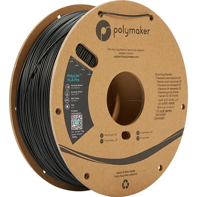Immagine prodotto di Polymaker PolyLite PLA, colore:Nero, dimensione filamento:1,75 mm, peso:1 kg