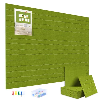 Productafbeelding van Groot vilt prikbord/kurkentafel (122 x 91 cm), bosgroen, met 70 zelfklevende strips en 20 puntdrukkers