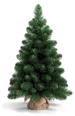 Produktbild von Künstlicher Weihnachtsbaum NARNIE 45 cm, grün, 2D, 48 Zweige, inkl. Pflanztopf mit Jutesack
