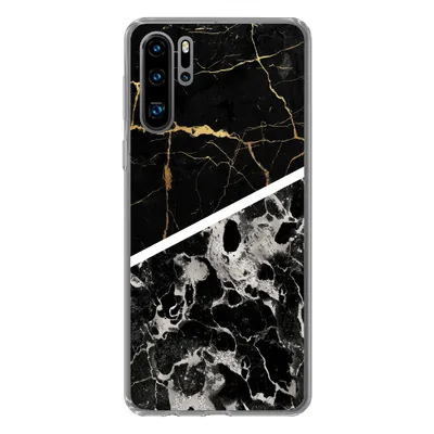 Produktbild von MuchoWow® Handyhülle Schutzhülle Hülle für Huawei P30 Pro Marmor - Gold - Luxus Silikon Softcase Handy Hülle - Schutzdeckel