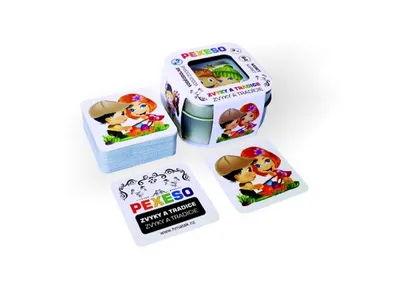 Produktbild von Pexeso zvyky a tradice voděodolné 64 karet v plechové krabičce 6x6x4cm Hmaťák