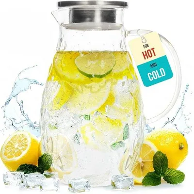 Immagine prodotto di Caraffa in vetro con filtro - 2 litri - Ideale per le bevande