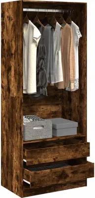 Produktbild von "2026 Promotion" Kleiderschrank Räuchereiche 80x50x200 cm Holzwerkstoffs - Kleiderschränke CC16526