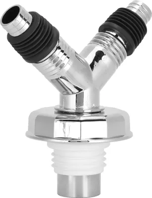 Image de Raccord de tuyau en Y à double usage Adaptateur de joint de drain de plancher pour machine à laver (raccord de tuyau en Y avec couvercle décoratif)