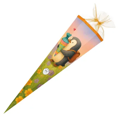 Produktbild von Nestler Schultüte Pinguins Zuckertüte 85cm mit Tüllverschluss