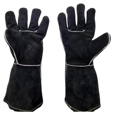 Produktbild von Leder Grillhandschuhe Schweißhandschuhe 350 °C hitzebeständige Ofenhandschuhe für Kamingrill und Schweißofen
