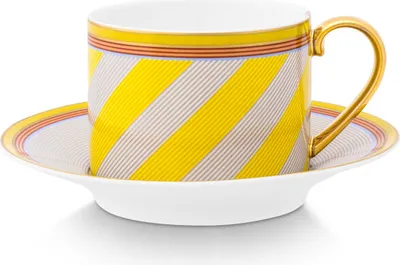 Produktbild von PIP STUDIO Chique Stripes Tasse m.U. gelb 220ml