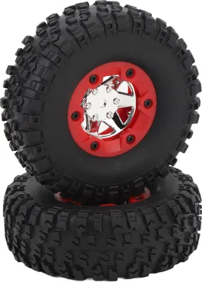 Zdjęcie produktu dla 2szt RC Car Lewa opona Gumowa lekka opona koła Zamiennik dla WLtoys 124006 12427 12423 12428-C Czerwony