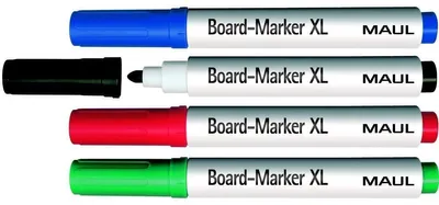 Produktbild von MAUL Boardmarker Bigpoint-Rundspitze 2,0-2,5 mm 4 Stück rot grün blau schwarz