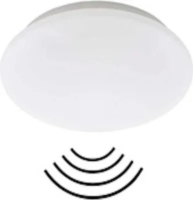 Image de Plafonnier LED avec détecteur de mouvement et crépusculaire, 15W 1500lm Lumière blanche neutre 4000K, IP44, Portée 8m, diamètre 28cm, Durée de fonctionnement réglable