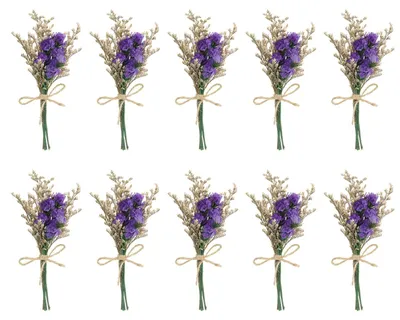 Getrocknete Blumen Mini-Bouquet, 10 Stück, lila, natürlich