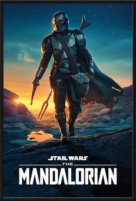 Produktbild von Star Wars - The Mandalorian - Nightfall - Poster Plakat Größe 61x91,5cm Kunststoff-Rahmen schwarz