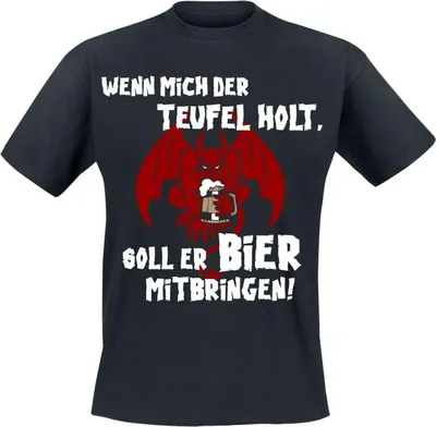 Produktbild von Alkohol & Party T-Shirt Herren Wenn Mich Der Teufel Holt schwarz 3XL