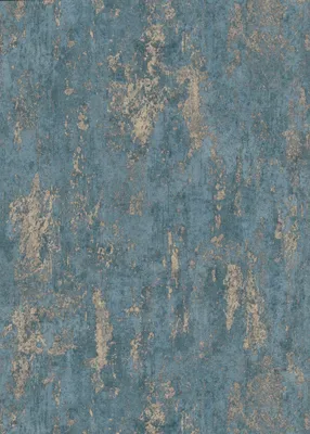 A close-up of textured wallpaper with a distressed blue and beige pattern.