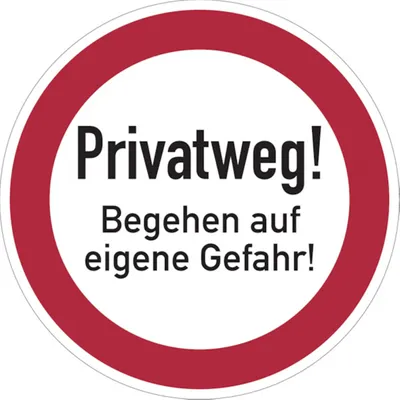 Produktbild von Dreifke® Verbotsschild, Privatweg! Begehen auf eigene Gefahr! - praxisbewährt...