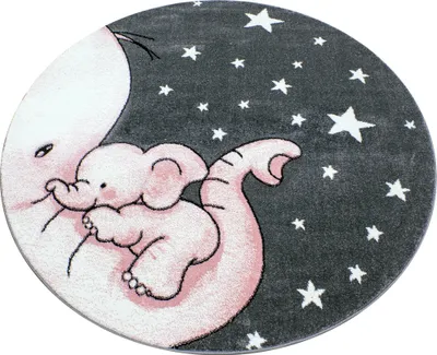 Produktbild von Ayyildiz Hali KIDS1201200560PINK, Teppich, Polypropylen (PP), Pink, Rund, 1200 mm, 1200 mm