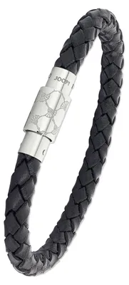 Produktbild von Joop! 2023437 Armband Herren Cornflower Logo Schwarz Leder mit Edelstahl 21 cm