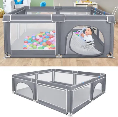 Obrázek produktu pro XINZI Baby 180x200cm - ohrádka Kuro sagol baby, dětské bezpečnostní hřiště, dětská ohrádka se 2 lezeckými kruhy a taškou na přenášení, protiskluzová podlaha