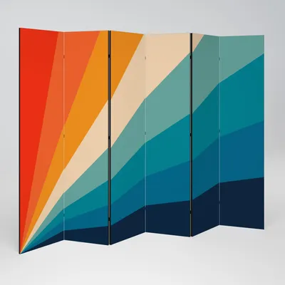 Produktbild von SpaceRebels Paravent Raumteiler - 6-teilig Raumtrenner, Druck 2-Seite - Raumtrenner - Trennwand Wohnung - Room Divider - Spanische Wand Deko Modern Sichtschutz