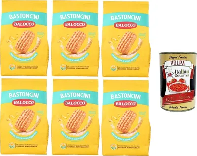Produktbild von Balocco Bastoncini Kekse zum Frühstück 6x 350g biscuits cookies kuchen + Italian Gourmet polpa 400g