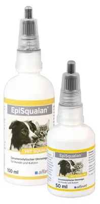 Produktbild von EpiSqualan 50ml Ohrreiniger für Hunde Katzen alfavet Ohrenpflege rückfettend