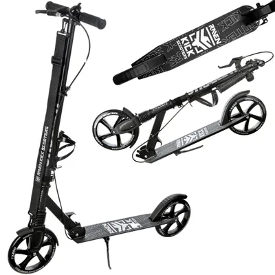 Produktbild von Roller Cityroller Raven Straight PRO 200mm mit Dämpfer, Handbremse, Glocke und Getränkehalter